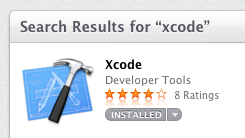 Searching for Xcode in the App Store